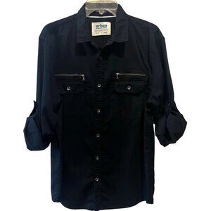 Urban Pipeline Dark Dress Shirt with Zipper Pockets